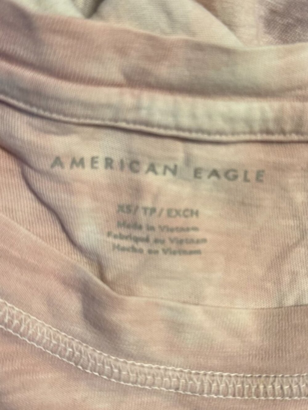 American Eagle Womans Gray/Pink/Blue Tie Dye Crop Top - Picture 4 of 4